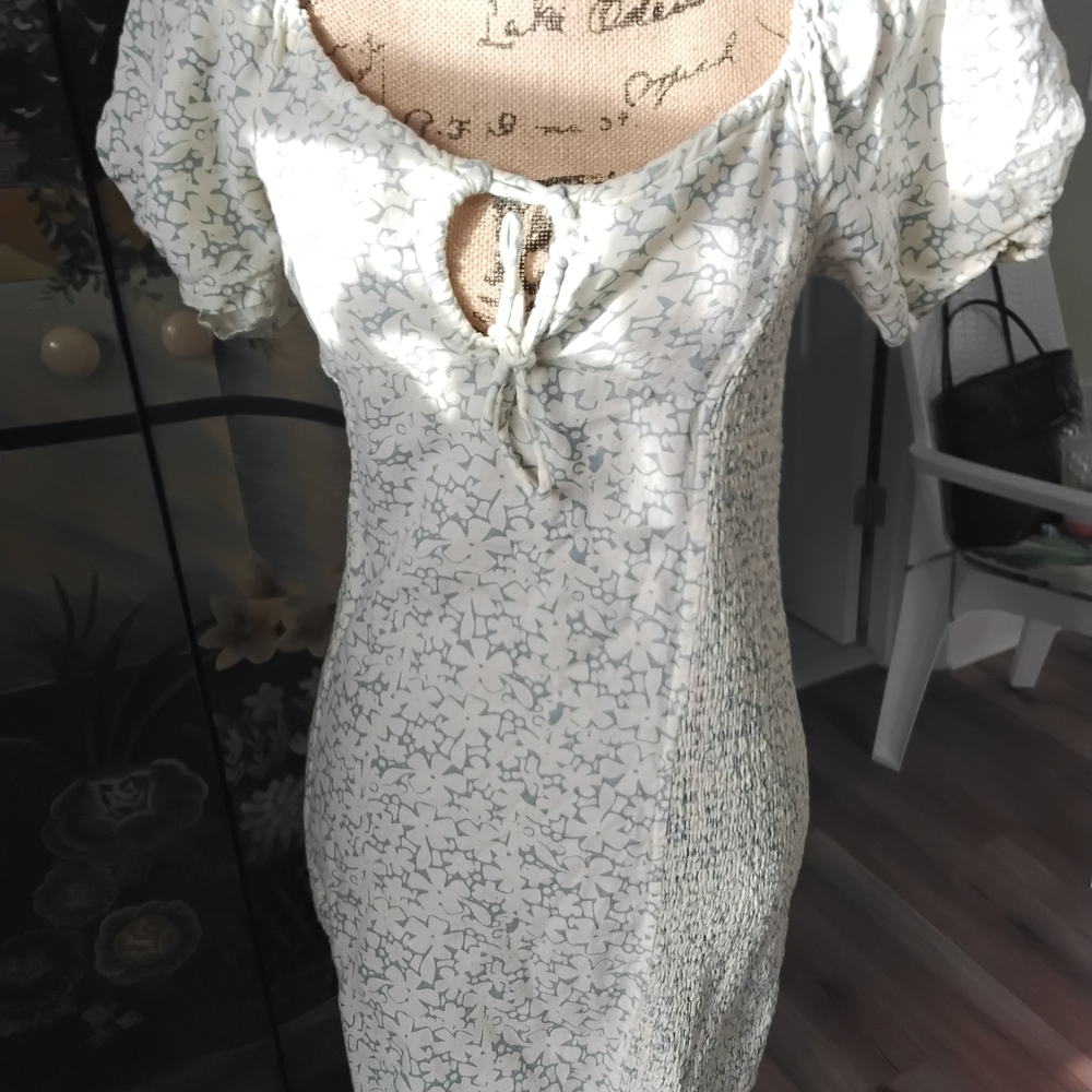 RVCA White Patterned Midi Dress